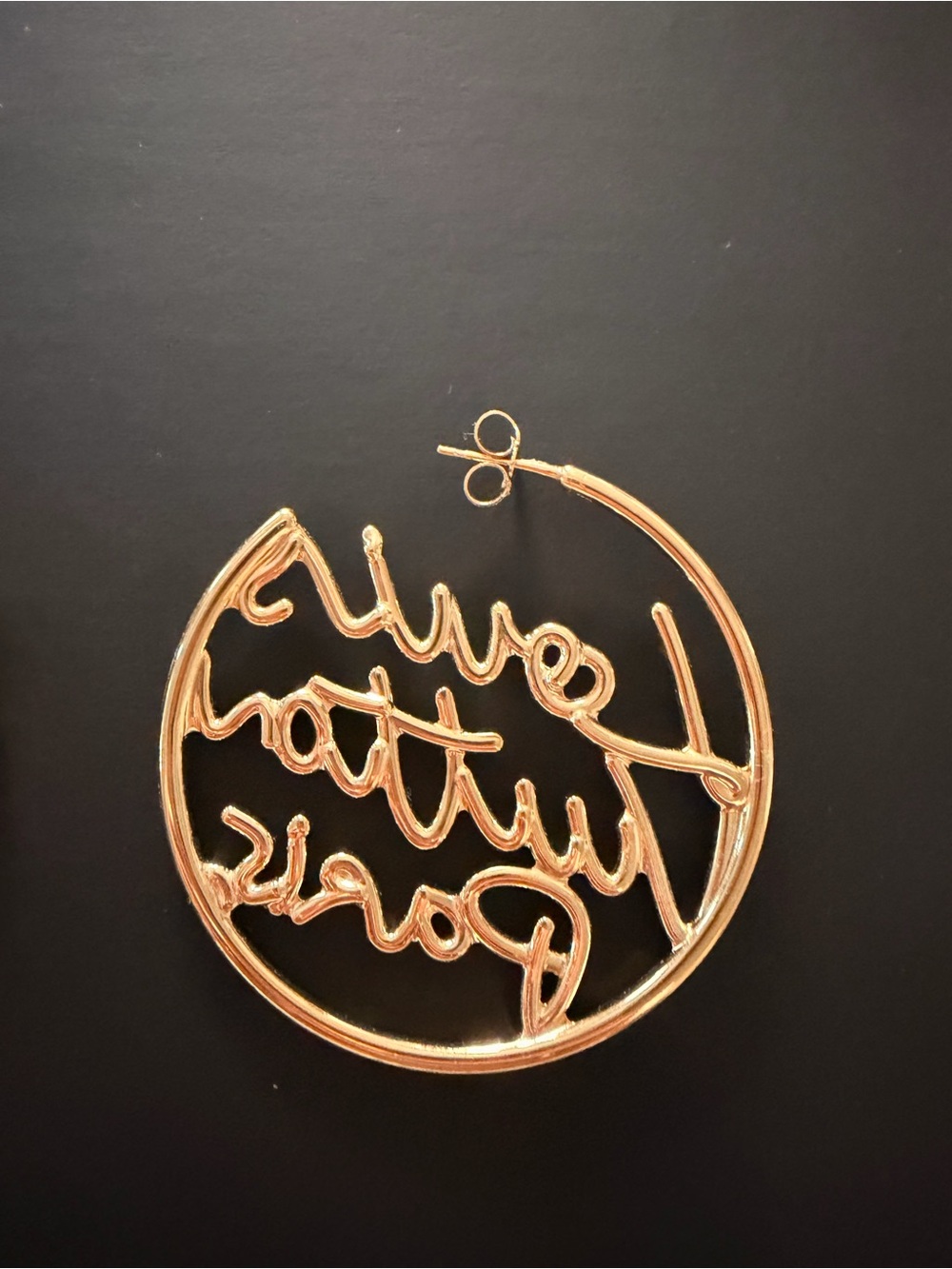 Louis Vuitton Gold Script Circle Hoop Earrings - Picture 6 of 8